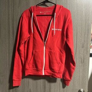 pure Barre red full zip hoodie